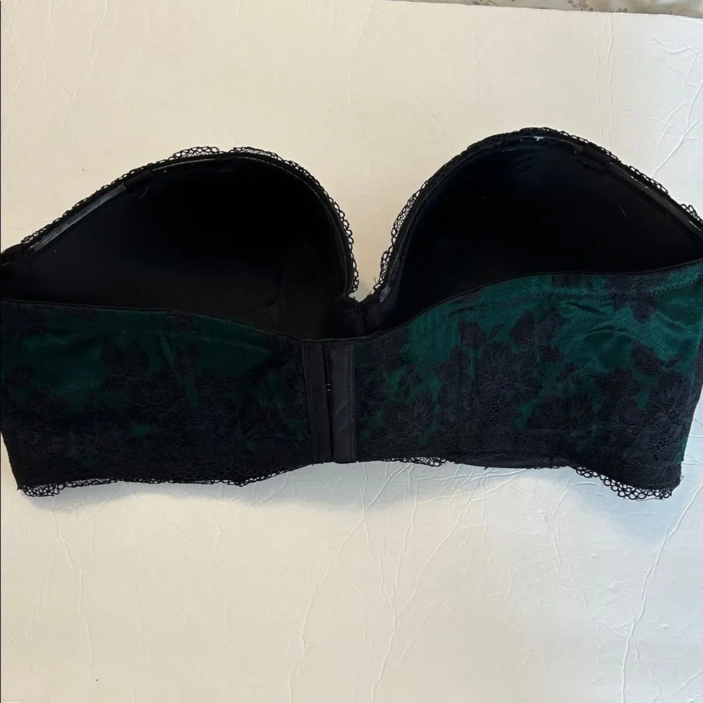 TORRID Green Black Lace 44DDD Bombshell Everyday Strapless Push-Up Bra Underwire